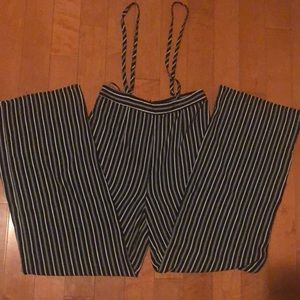 Black and White Striped Jumpsuit